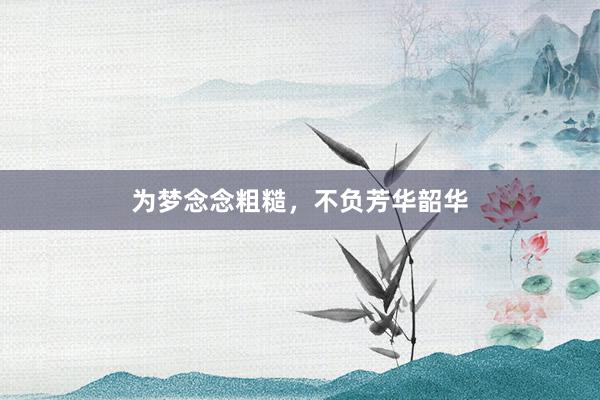 为梦念念粗糙，不负芳华韶华